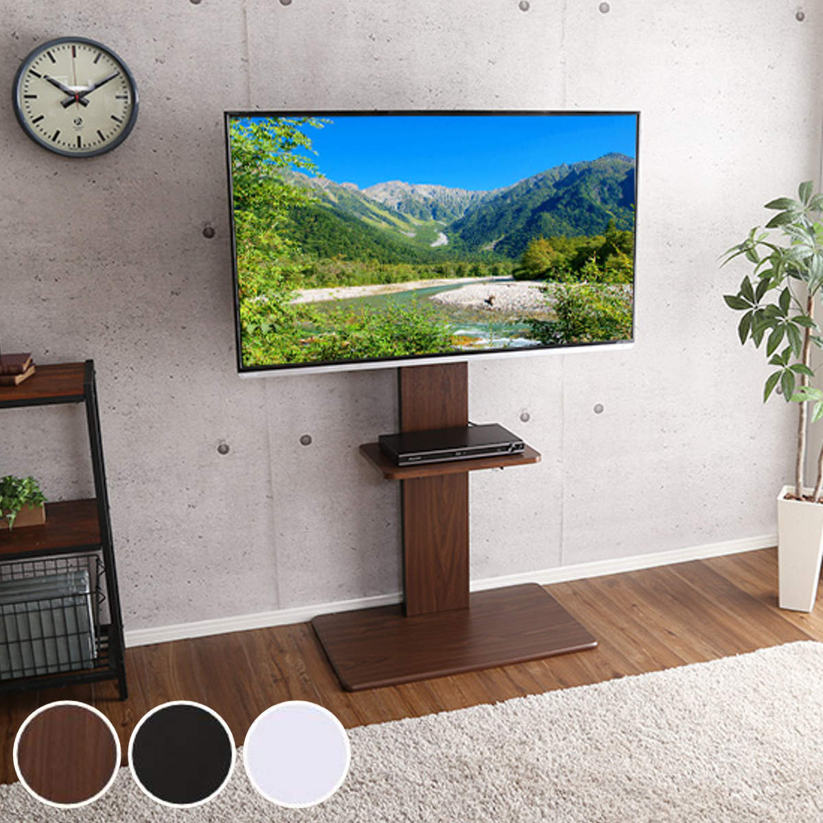 TVスタンド ハイタイプ 棚付 60インチ対応 壁寄せ テレビ台 WAT ( TV台 テレビスタンド テレビボード TVボード TVスタンド 壁よせ 高さ調節 TVラック テレビラック 壁 壁面 ラック 収納 モダン スタイリッシュ おしゃれ )【39ショップ】|インテリアパレット