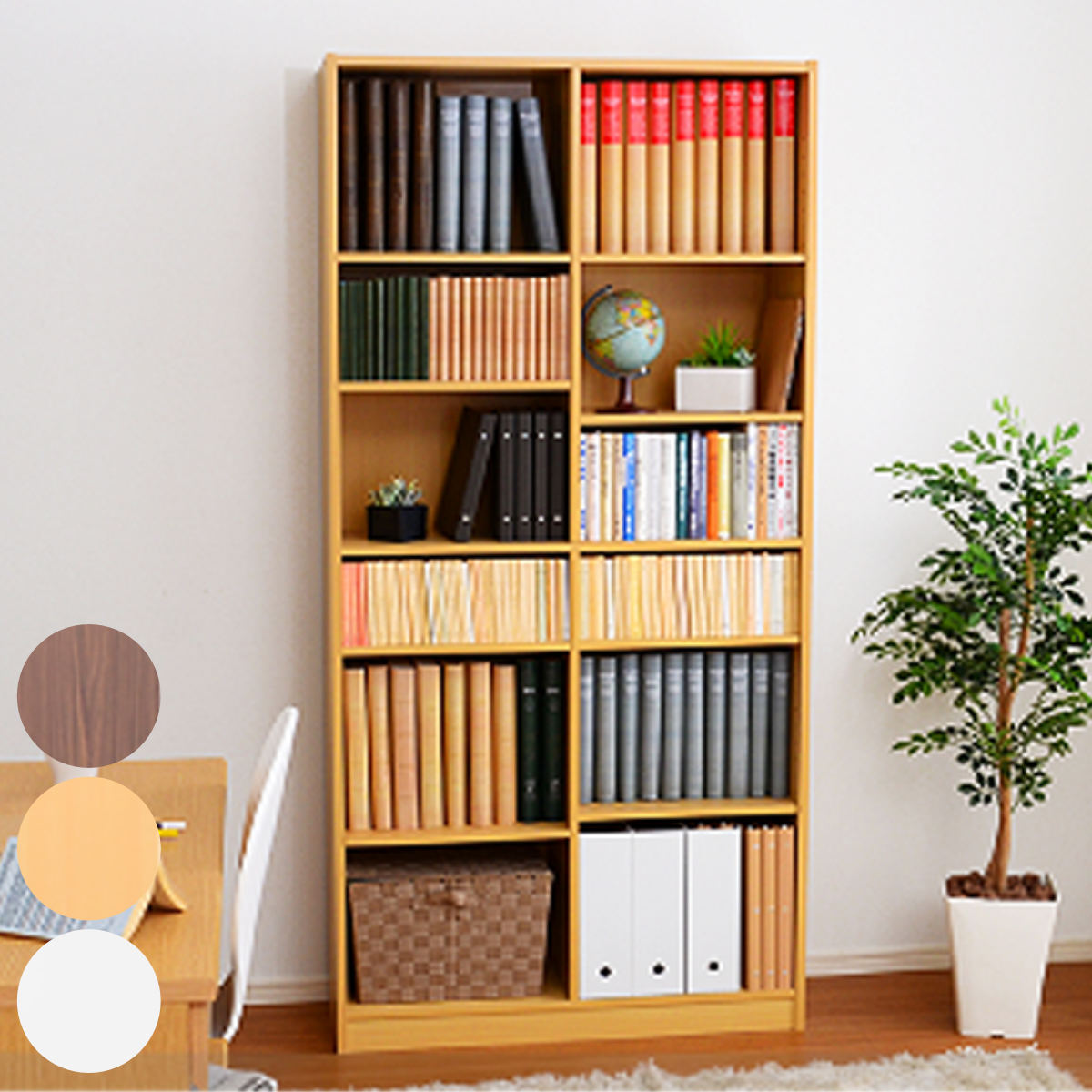 楽天市場】本棚 ウッドシェルフ モダンデザイン ハイタイプ TAU-SHELF