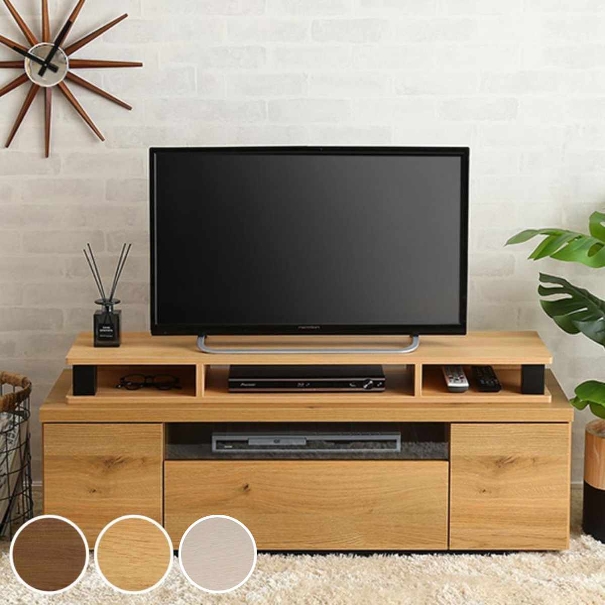 モニター台 幅110.3cm ヴィンテージ調 テレビ下収納 （ モニタースタンド 台 テレビ下 収納 高さ調節 デスク 卓上 PC台 パソコンラック テレビ台 ディスプレイ 机上台 キーボード収納 ）【39ショップ】