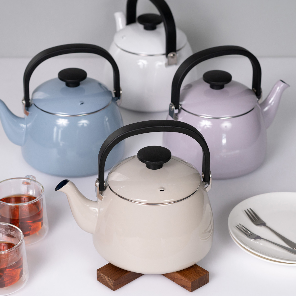 ケトル 2.5L IH対応 Cotton Plus 富士ホーロー Honey Ware （ ハニーウェア ガス火対応 ホーロー ヤカン やかん 2.5リットル ホーロー製ケトル ホーローケトル 湯沸し IHケトル おしゃれ ）【39ショップ】