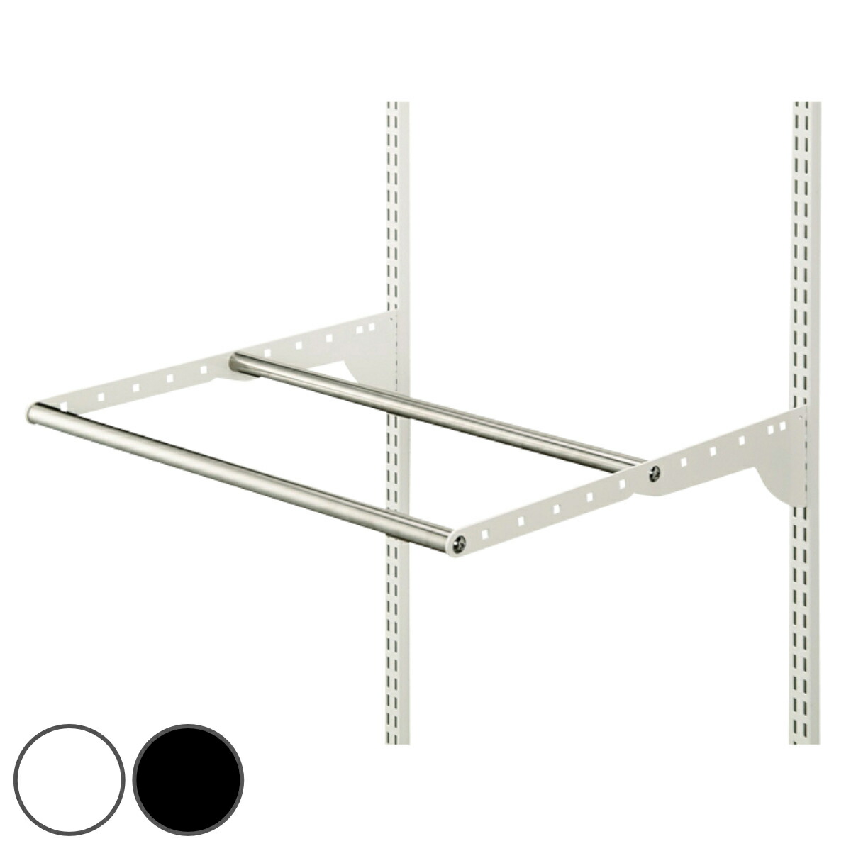 DIY パイプ 2本 WPセット 幅75cm 奥行60cm （ ハンガーラック フィットラック パイプハンガー 壁付け 収納 壁面収納 衣類収納 大容量 吊り下げ収納 収納スペース 有効活用 壁掛け ラック 引っ掛け 玄関収納 ）【39ショップ】 11,704円
