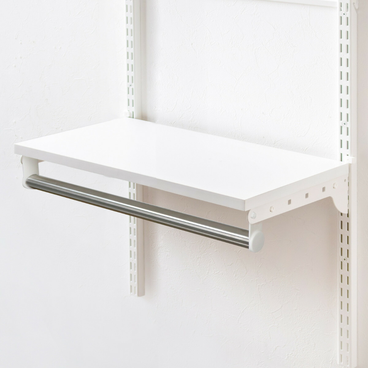 壁面収納 TPセット 木棚 パイプ セット 幅75cm 奥行45cm フィットラック ( 棚板 ハンガーラック DIY 収納 吊り下げ収納 クローゼット ホワイト 可動棚 オープンラック 収納ラック 有効活用 壁掛け 白 ラック )【39ショップ】|インテリアパレット