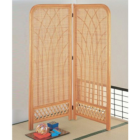 衝立 2連 ラタン パーテーション 籐家具 高さ140cm （ 送料無料 衝立 間仕切り パーテーション パーティション アジアン ） 【39ショップ】
