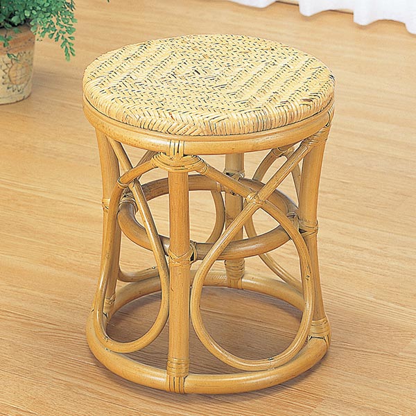 楽天市場】ラタンスツール 円型 籐 座椅子 座面高40cm （ 送料無料