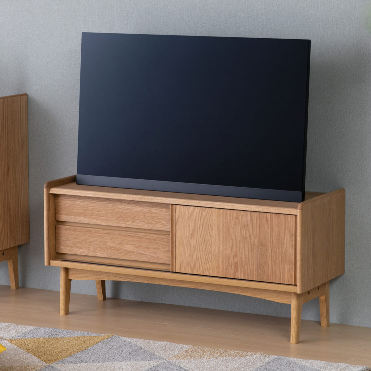 楽天市場】テレビ台 110 木製 オーク 脚付き テレビボード 天然木 TV台