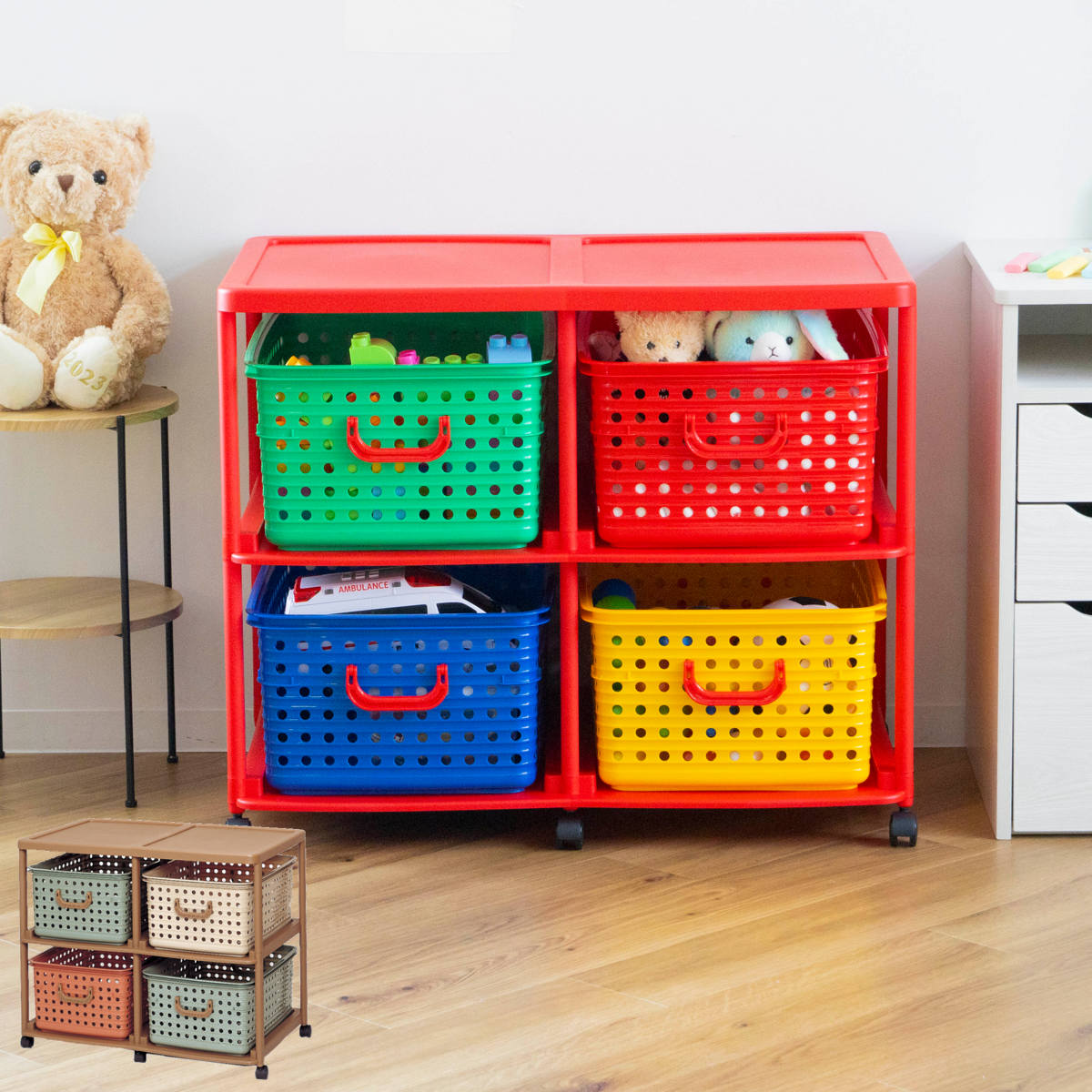 楽天市場】スリム バスケットラック/衣類収納 【4W型】 66×44.5×69.8cm