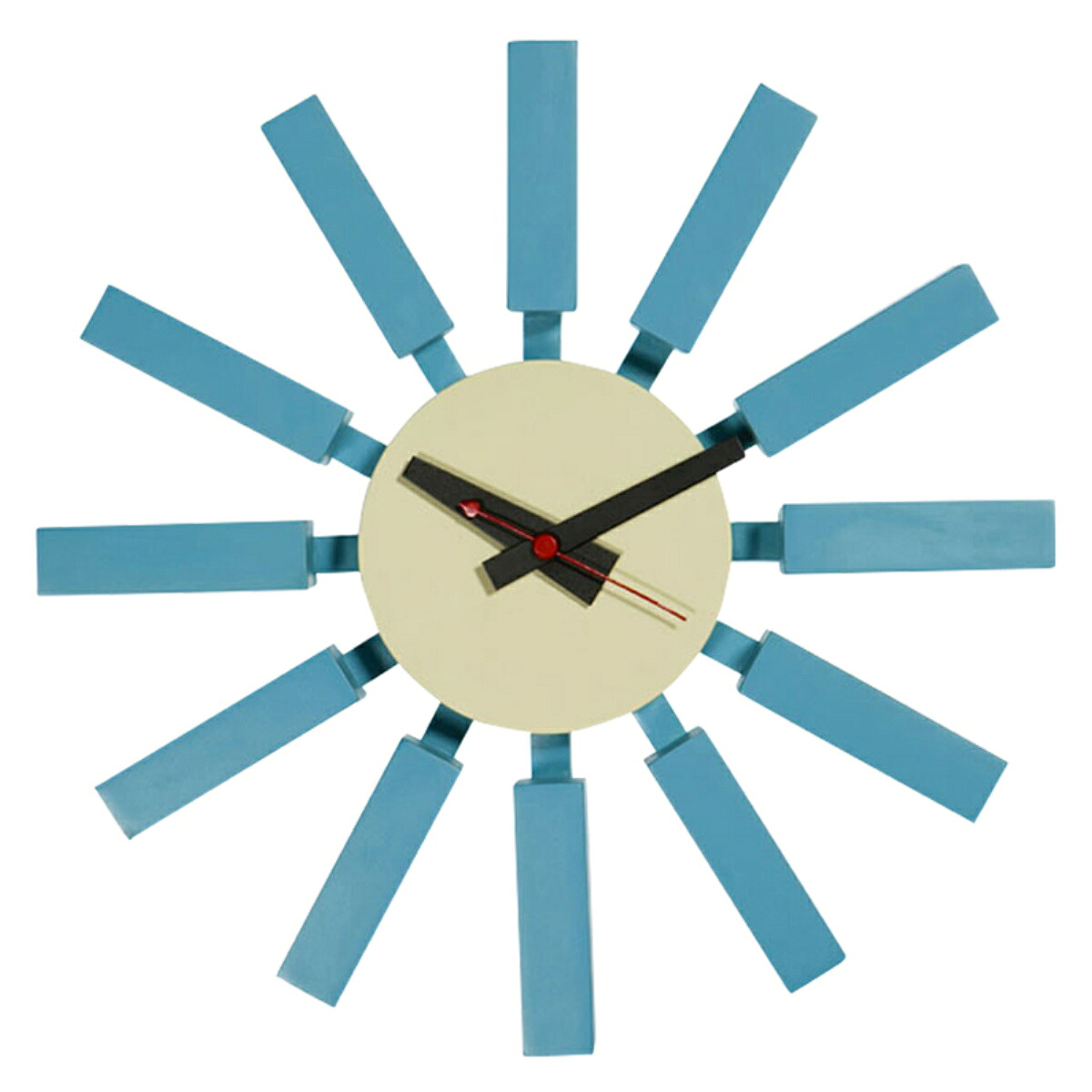 掛け時計 ブロック ジョージ・ネルソン リプロダクト 直径31cm （ 時計 デザイナーズ 壁掛け時計 ウォールクロック 壁 かけ時計 掛時計 おしゃれ ステップ ステップ秒針 インテリア 雑貨 リビング ダイニング 寝室 アナログ時計 ）【39ショップ】