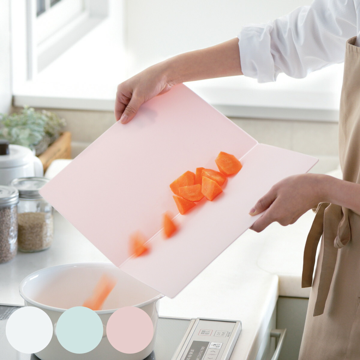 立つまな板 42×29.7cm 食洗機対応 日本製 まな板 A3 A4 （ マナイタ 俎板 カッティングボード 自立まな板 折りたたみ 折りたためる プラスチック製まな板 折れるまな板 折り畳めるまな板 使い分け ）【39ショップ】画像