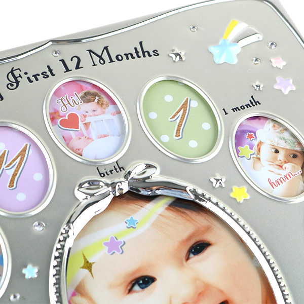 フォトフレーム アルバム 12か月 卓上 Luna 写真立て 赤ちゃん 送料無料 写真 額 多面 壁掛 丸 月齢フォト フォトアルバム ベビーアルバム 子供 ベビー 月齢 おしゃれ かわいい 39ショップ Salon Raquet De