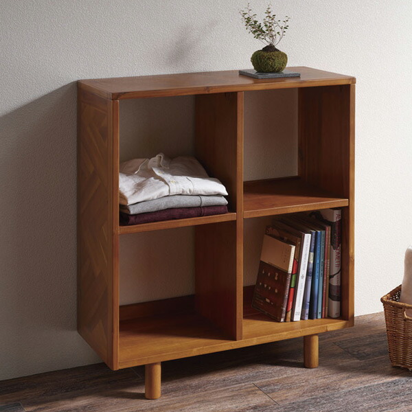 正規品販売 シェルフ 収納ラック 収納棚 本棚 送料無料 幅70cm Hent ヴィンテージ調 寄木突板 2段 オープンラック アカシア 39ショップ 一人暮らし 収納 おしゃれ 幾何学模様 ヘリンボーン リビング 家具 リビング収納 棚 飾り棚 ラック フリーラック 3407