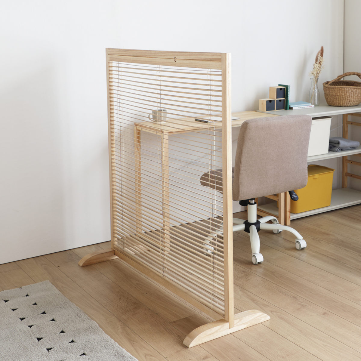 楽天市場】衝立 1連 高さ119cm ブラウン ルーバータイプ