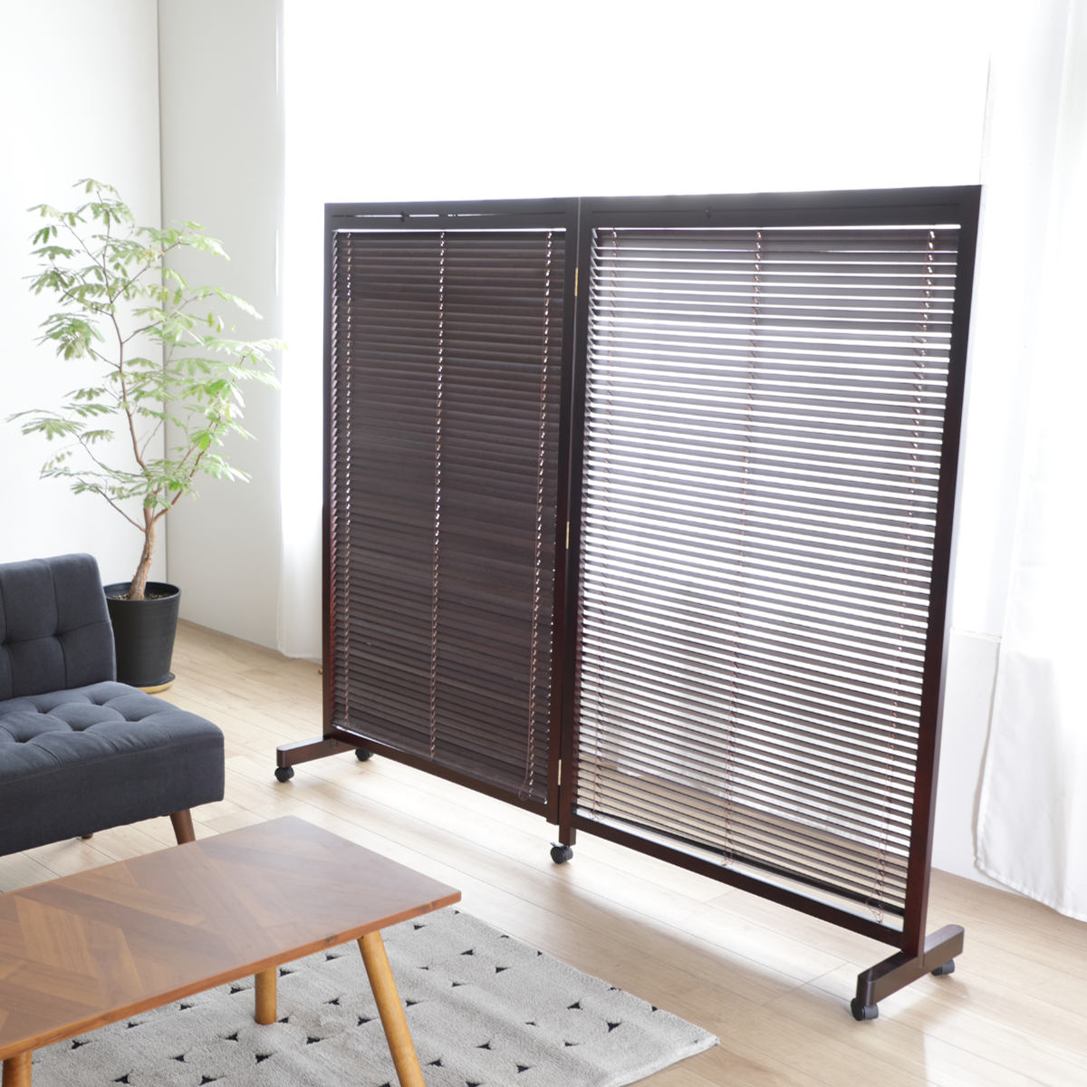 楽天市場】衝立 3連 ホワイト 高さ150cm 木製スクリーン