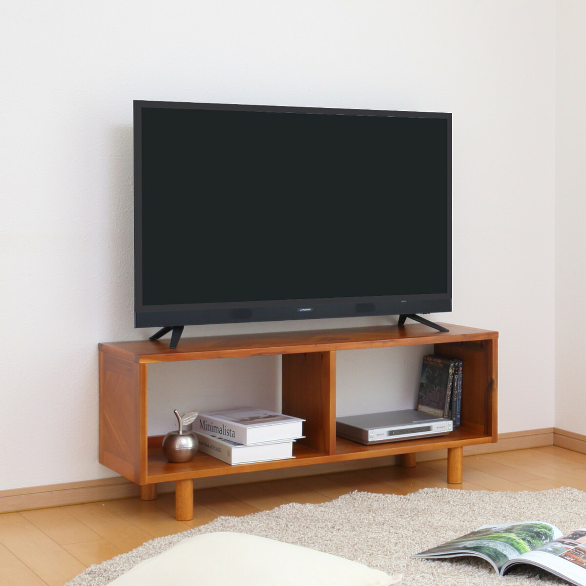 テレビ台 幅100cm ローボード 寄木突板 ヴィンテージ調 HENT （ ヘント 幾何学柄 ラック オープンタイプ 扉なし 収納 天然木 木製 家具 AVボード 棚 飾り棚 ）【39ショップ】
