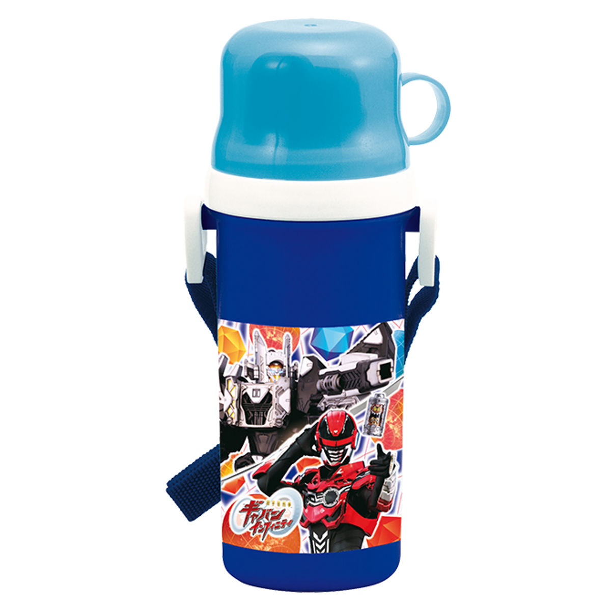 超宇宙刑事ギャバン 水筒 500ml コップ付直飲みプラボトル （ ギャバンインフィニティ 食洗機対応 ワンタッチ 子供 超ギャバン 食洗機OK ワンプッシュ 子供用水筒 幼稚園 保育園 ）【39ショップ】画像