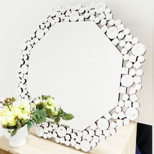 楽天市場】壁掛け ミラー 八角 MIRAYU 八角形 鏡 キラキラ おしゃれ