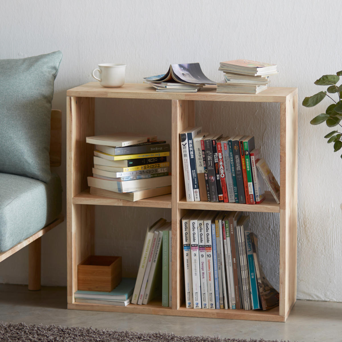 楽天市場】シェルフ 2×2 本棚 天然木 オープン収納 おしゃれ 北欧
