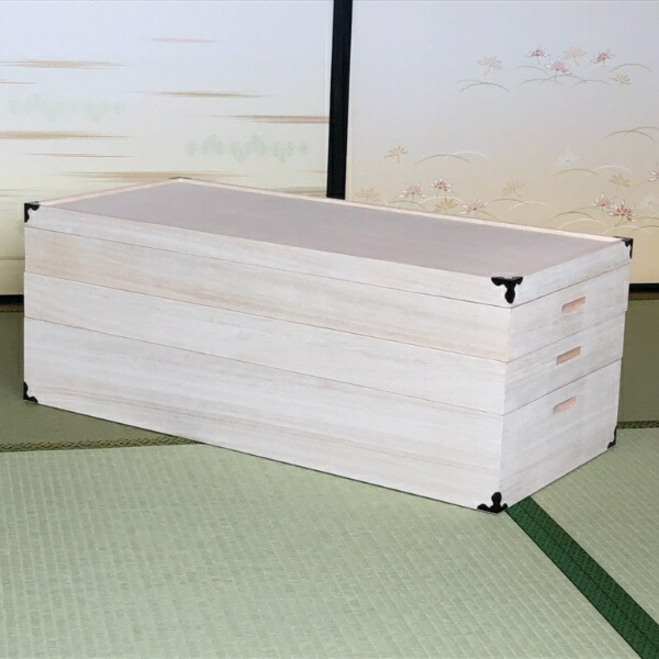 衣装ケース 総桐 衣裳箱 3段 セミロング 日本製 幅95.5cm （ 送料無料 桐衣装ケース 桐衣装箱 着物 収納 ケース 衣装箱 衣類収納 桐製 木製 桐ケース たとう紙 折らない 着物収納 蓋付き フタ付き 押し入れ収納 完成品 ） 【39ショップ】