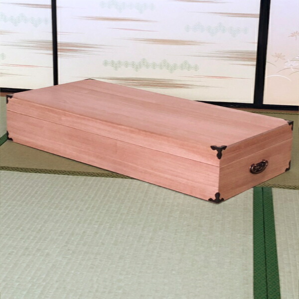 衣装ケース 桐製 衣裳箱 柿渋染 1段 日本製 幅91cm （ 送料無料 桐衣装ケース 桐衣装箱 着物 収納 ケース 衣装箱 衣類収納 木製 桐ケース たとう紙 折らない 着物収納 蓋付き フタ付き 押し入れ収納 完成品 ） 【39ショップ】｜インテリアパレット