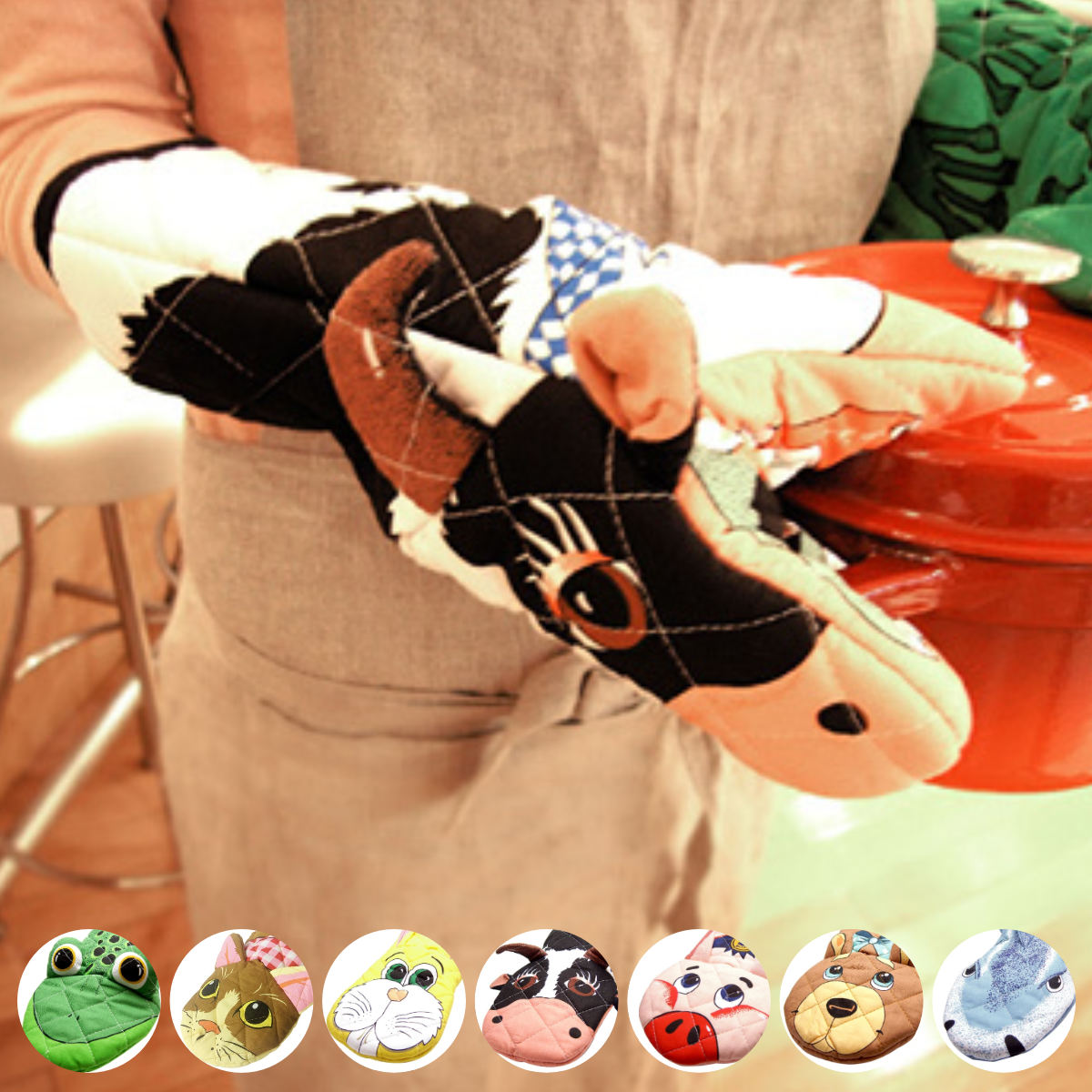 楽天市場】鍋つかみ 可愛い zak! アニマルオーブンミット