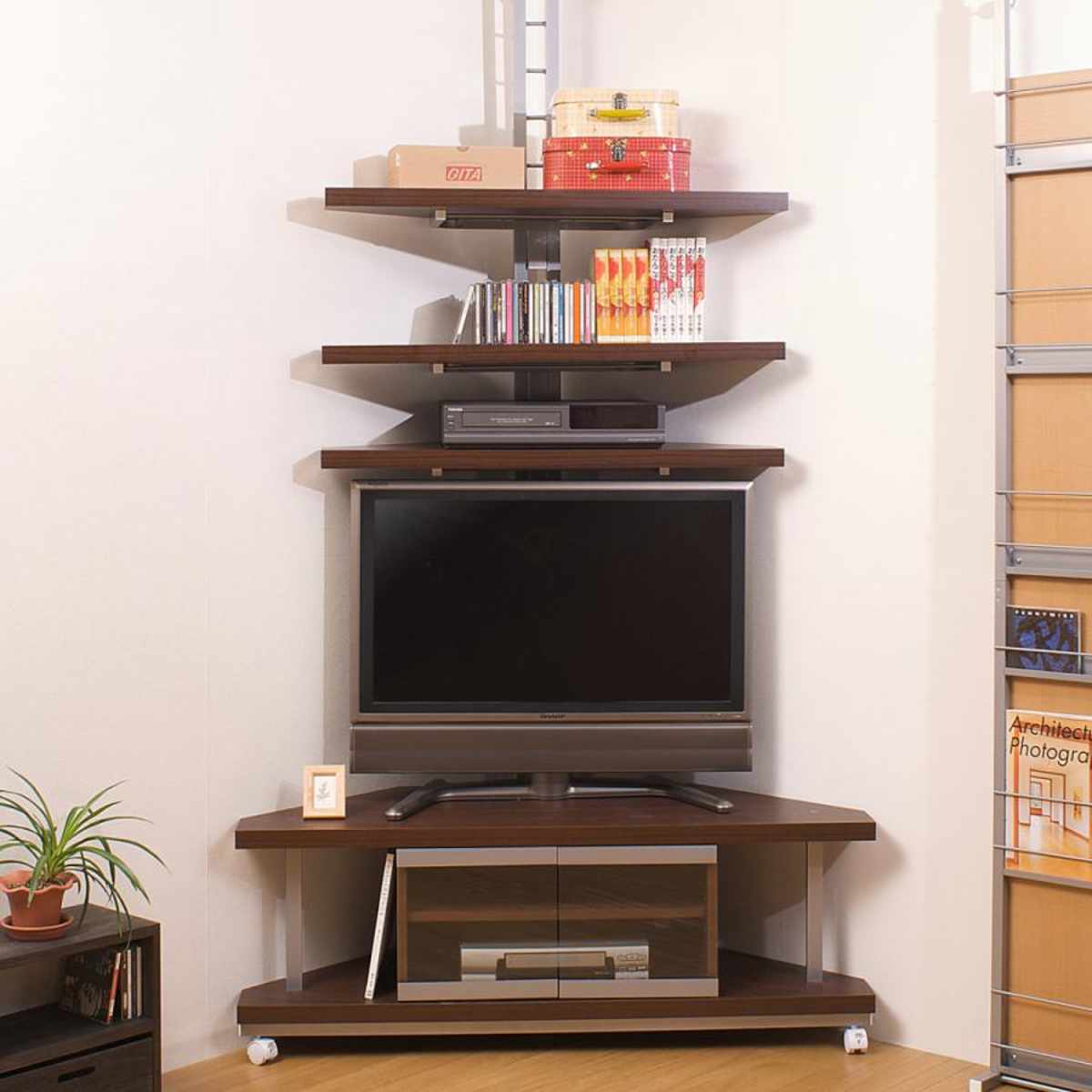 仕掛ける品 テレビ受像機台 幅120糎 突っ張り 隅っこ仕合わせ 3段 日本製 （ 仕掛ける 棚 仕合わせ テレビ受像機ゲーム盤 AV納める テレビ受像機仕合わせ TV台 TV仕合わせ 隅っこ モビール棚 キャスター付 ）【39販売店】