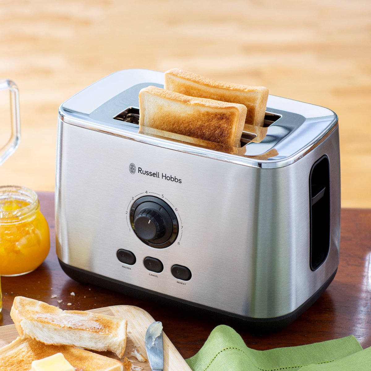 Russell Hobbs ポップアップトースター 2枚 ターボトースター （ ラッセルホブス 膳立て家電 勝手もと家電 トースター 一皿分の料理家電 パン焼き 乾杯 食麺麭まじり物お盆付き添い人 朝ごはん 食麺麭 今めかしい ）【39販売店】