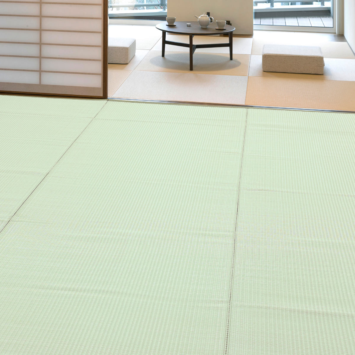 上敷き 洗えるPP製 宇治 江戸間 6畳 約261×352cm 抗菌 ( カーペット 和室 6帖 ポリプロピレン製 敷物 畳マット 畳保護 ござ マット ラグ )【39ショップ】|インテリアパレット