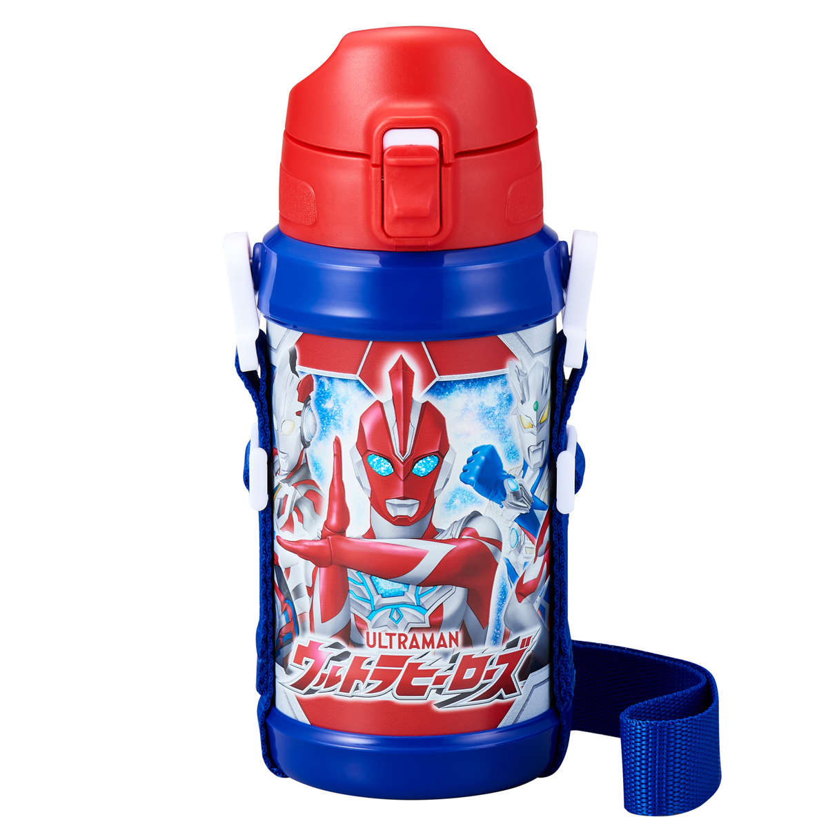 水筒 600ml ウルトラヒーローズ ダイレクトステンレスボトル （ ウルトラマン 直飲み 保冷専用 ステンレスボトル ダイレクトボトル ワンタッチ 子供 子供用水筒 保冷 キッズボトル ワンプッシュ 幼稚園 保育園 キッズ ）【39ショップ】画像