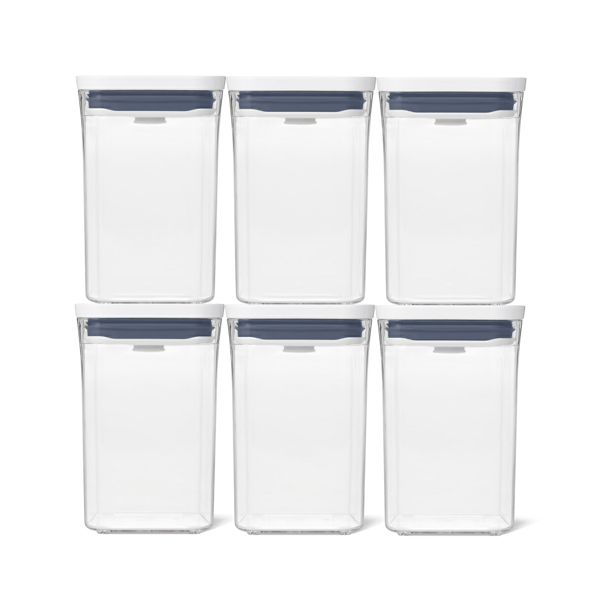 OXO 保存容器 グッドグリップス ポップコンテナ レクタングル ショート 6ピースセット 1.6L （ オクソー 密閉 プラスチック 密閉容器 密閉保存容器 保存 容器 キャニスター ワンプッシュ スタッキング 積み重ね 1600ml ）【39ショップ】 10,164円