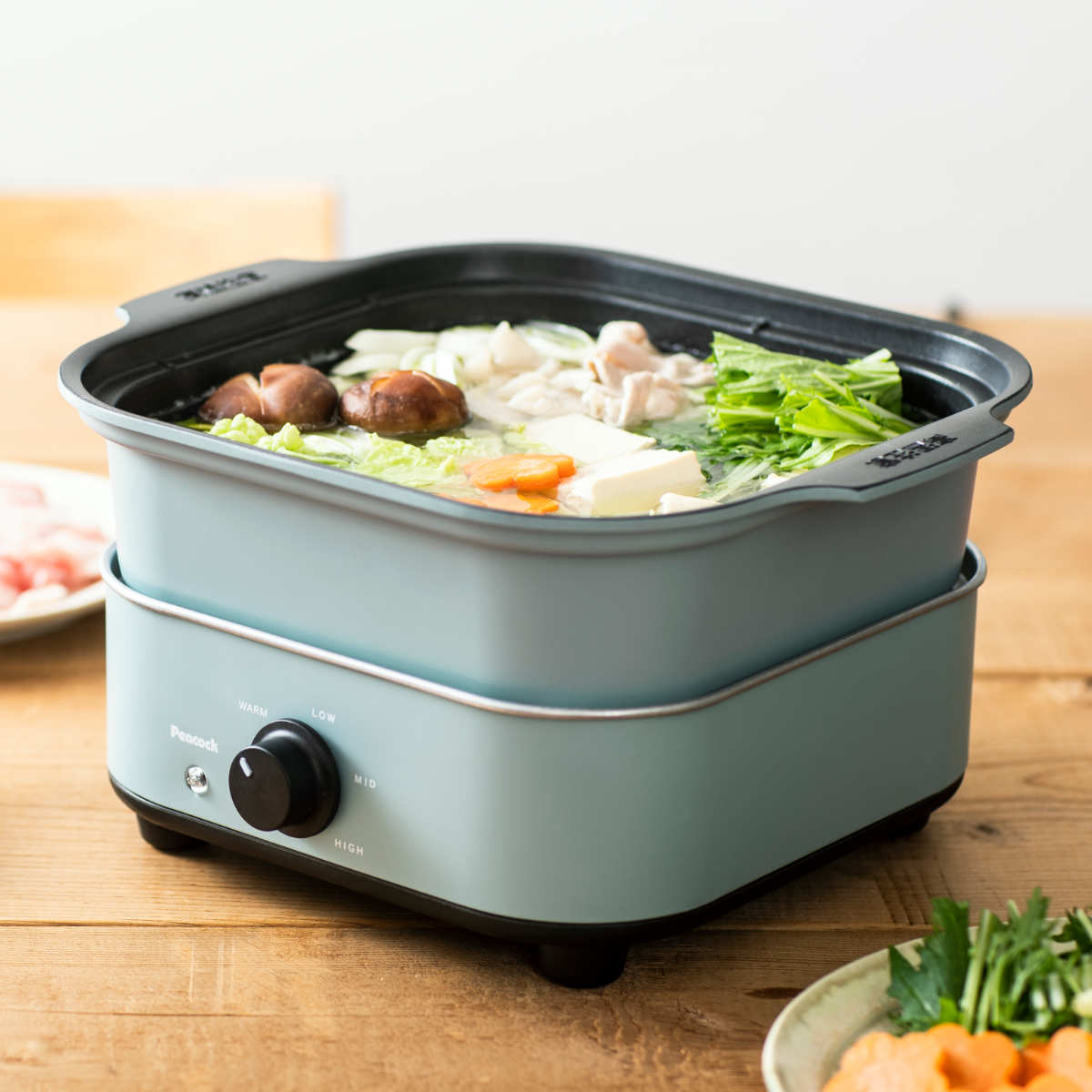 【楽天市場】コンパクトグリル鍋 電気鍋 ピーコック （ 送料無料 卓上鍋 電気 鍋 調理家電 卓上グリル 焼肉プレート ガラス蓋付き 電気調理