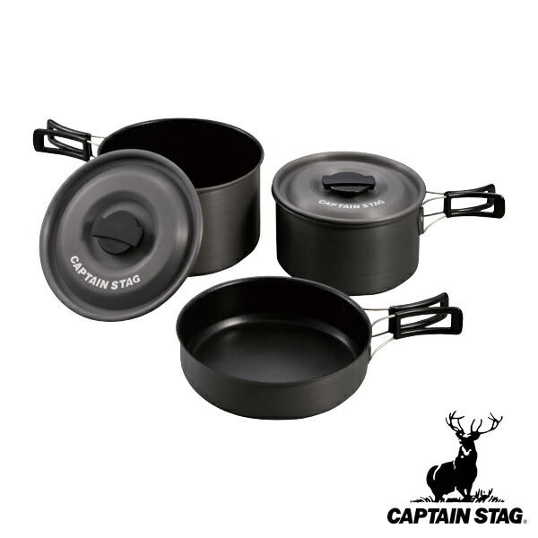 アウトドア 膳立て物の具 アルミクッカー M仕掛ける 3～4人用 キャプテンスタッグ CAPTAIN STAG （ 貨物輸送無料 鍋 フライパン 軽さ 軽銀製 一皿分の料理 膳立て クッカー たわい無い 納める袋付き添い人 携帯型 難民キャンプ 丸焼き アウトドア歯車 ） 【39販売店】