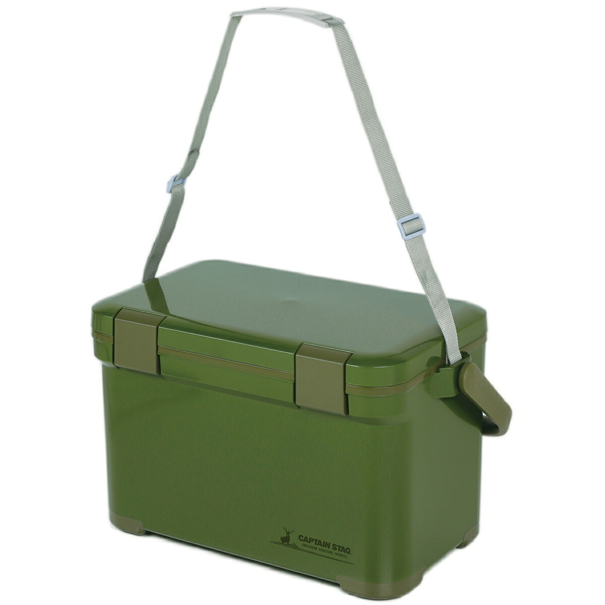 クーラーボックス 20L ハードタイプ ジャングルクーラー20 キャプテンスタッグ （ 送料無料 CAPTAIN STAG 保冷 保冷ボックス20リットル クーラー 冷蔵ボックス ボックス アウトドア ショルダーベルト付き 水抜き栓付き 日本製 ） 【39ショップ】