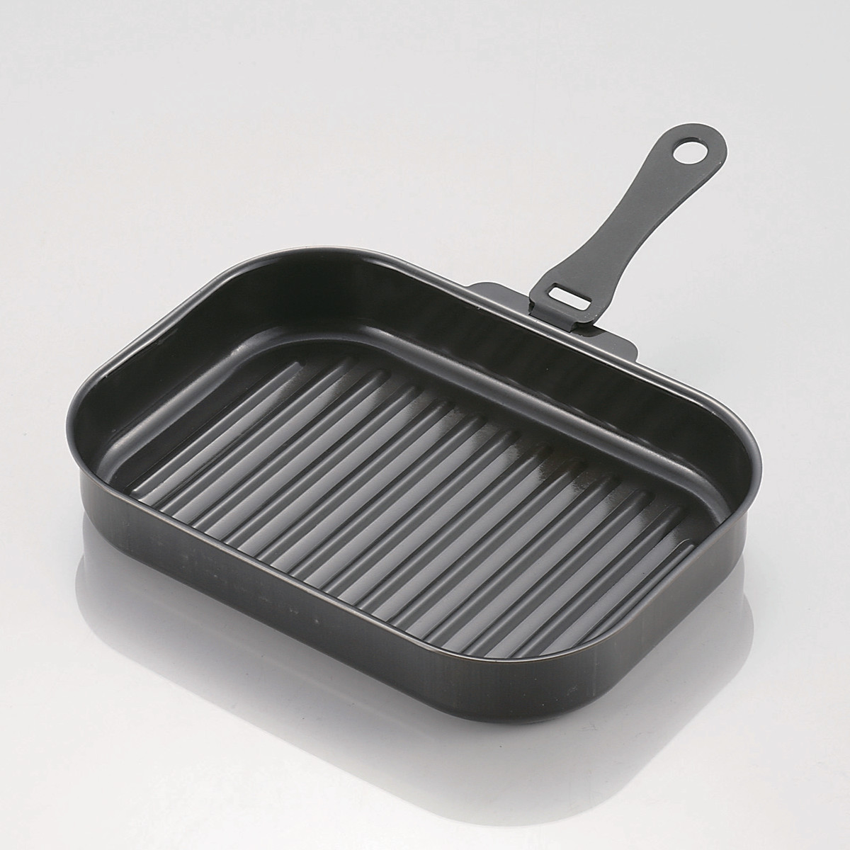 【楽天市場】角型グリルパン 25×17cm IH対応 ラクッキング 鉄製 ハンドル付き ウェーブ （ ガス火対応 グリルパン 角型 鉄製グリル