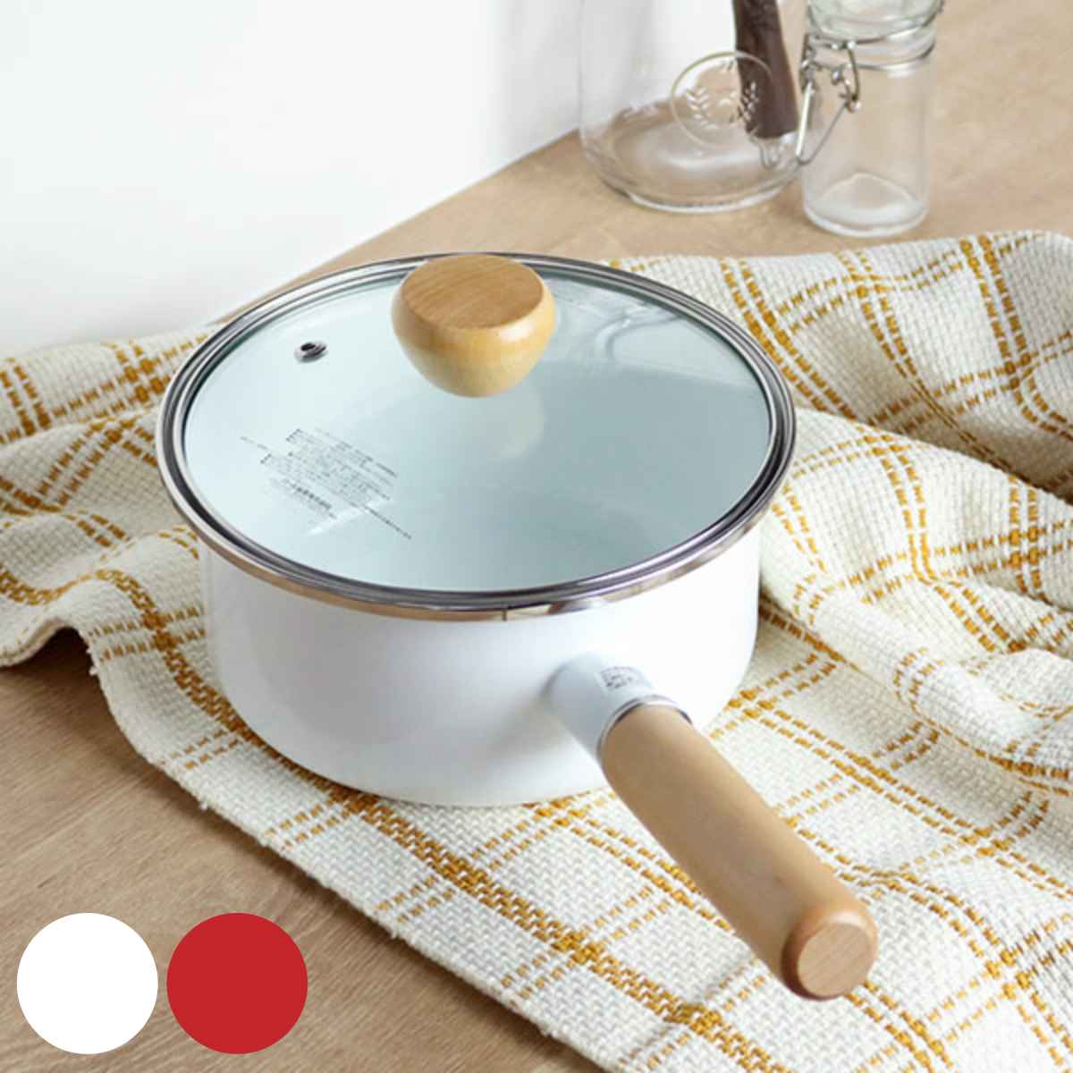 楽天市場】片手鍋 18cm IH対応 ホーロー 蓋付き アミュレット （ ガス