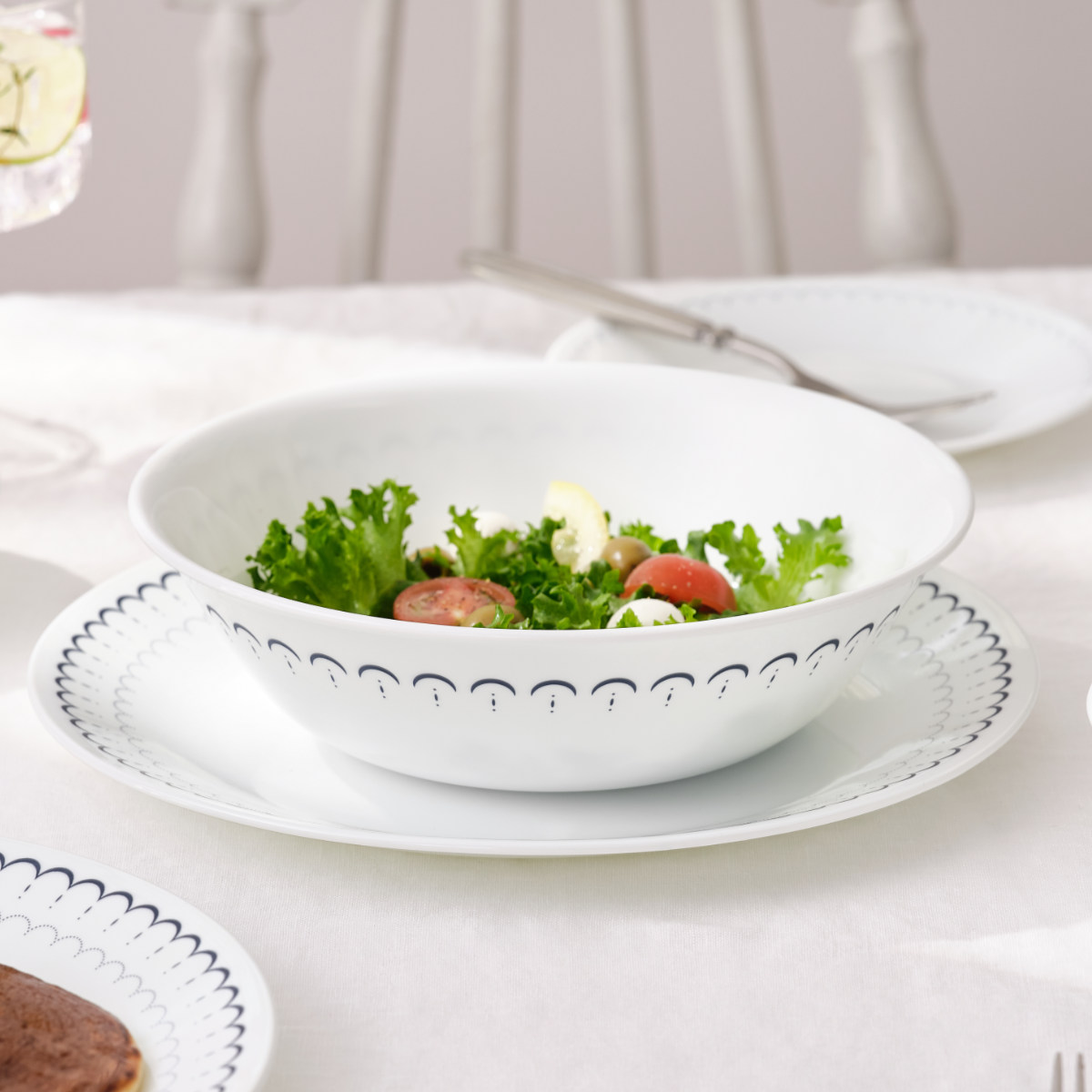 ボウル 21.5cm CORELLE コレール カスピアンレース 大ボウル 5個セット （ 強化ガラス 電子レンジ対応 食洗機対応 オーブン対応 サラダボウル スープボウル 軽い 割れにくい 丈夫 スープ サラダ カレー シチュー 煮込み料理 ）【39ショップ】