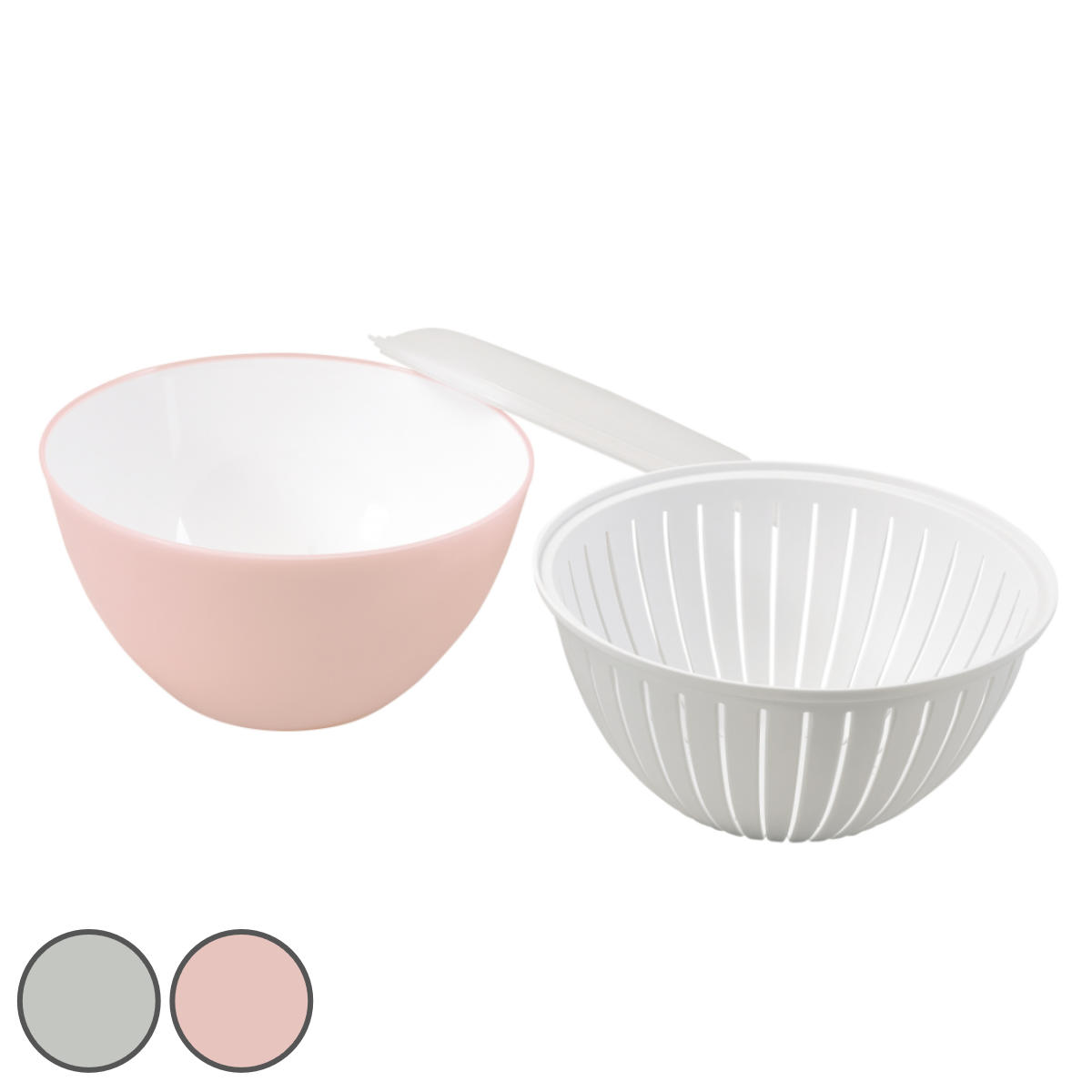 楽天市場】ララシャイン 抗菌耐熱カラーボウル 19cm・ザル・フタ3点