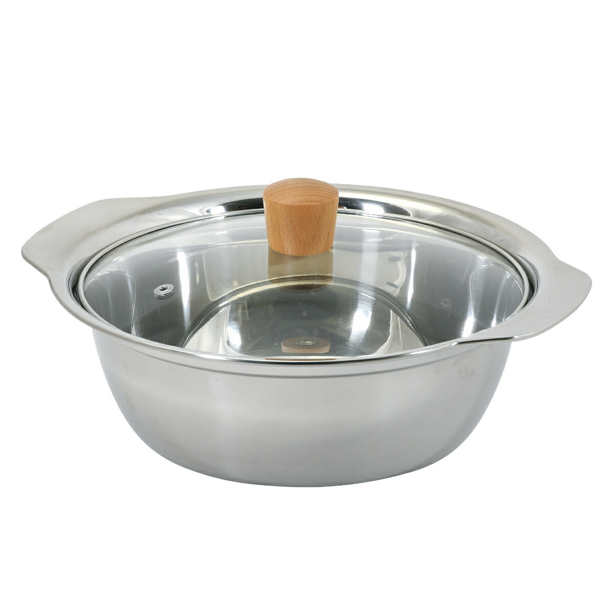 ステンレススチール 一人鍋 20セット 楽天市場】よせ鍋 20cm IH対応 和楽庵 ガラス蓋付き ステンレス製