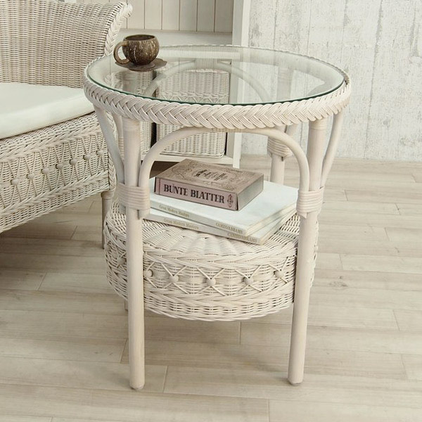Interior Palette Fiore 50cm In Diameter White Furniture Rattan