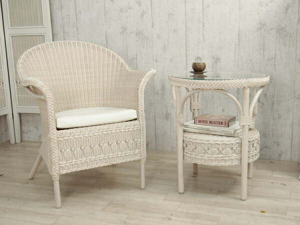 Interior Palette Fiore 50cm In Diameter White Furniture Rattan