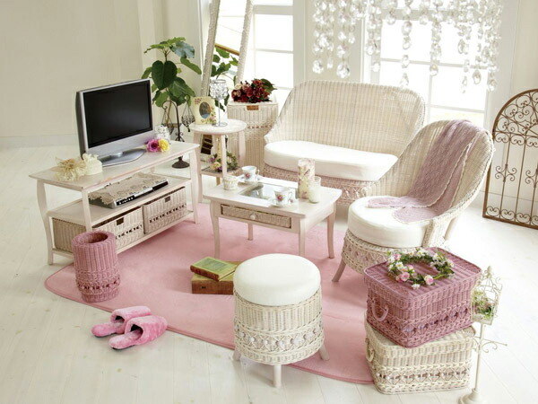 Interior Palette Fiore 50cm In Diameter White Furniture Rattan