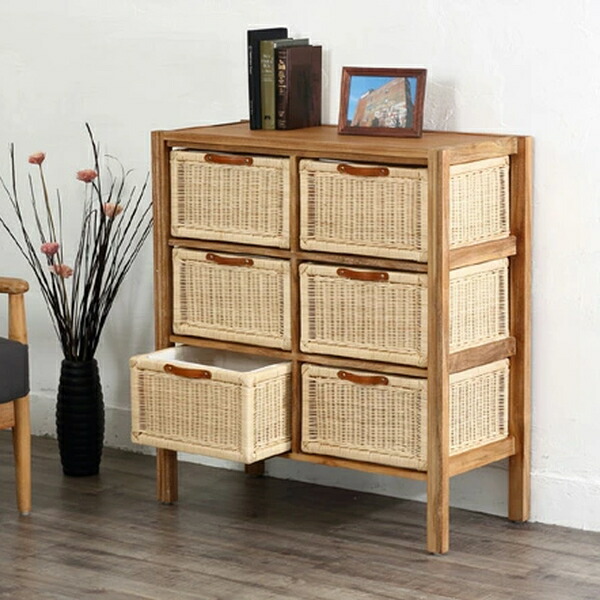 楽天市場】ランドリーチェスト ラタン 4段2列 籐家具 幅92cm （ ラタン