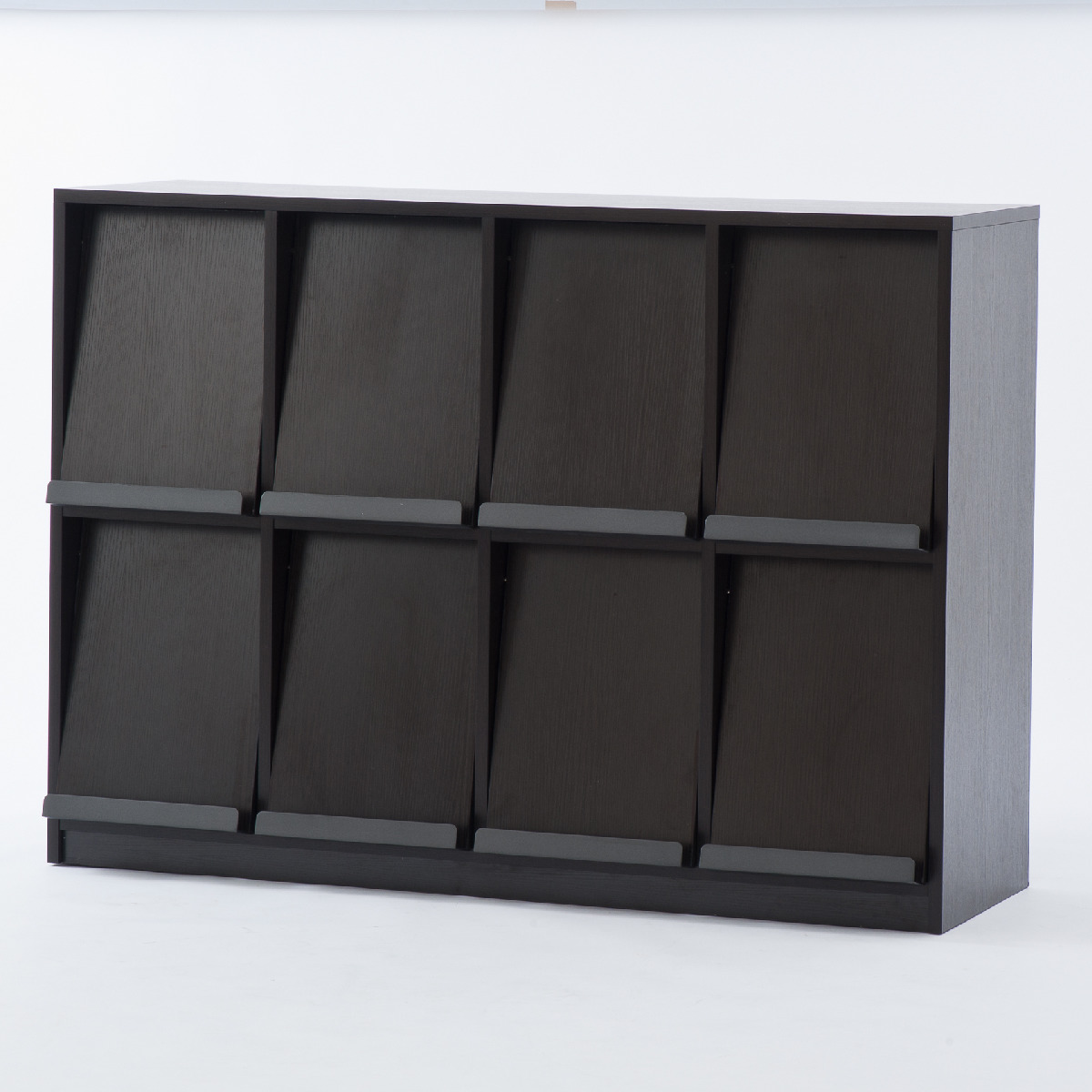 【法人限定】 本棚 書類ラック フラップシェルフ 4列2段 約幅125cm （ 送料無料 フラップラック ディスプレイラック マガジンラック 幅125 フラップ扉 書類収納 オフィス 応接 間仕切り収納 収納 カウンター おしゃれ ） 【39ショップ】｜インテリアパレット