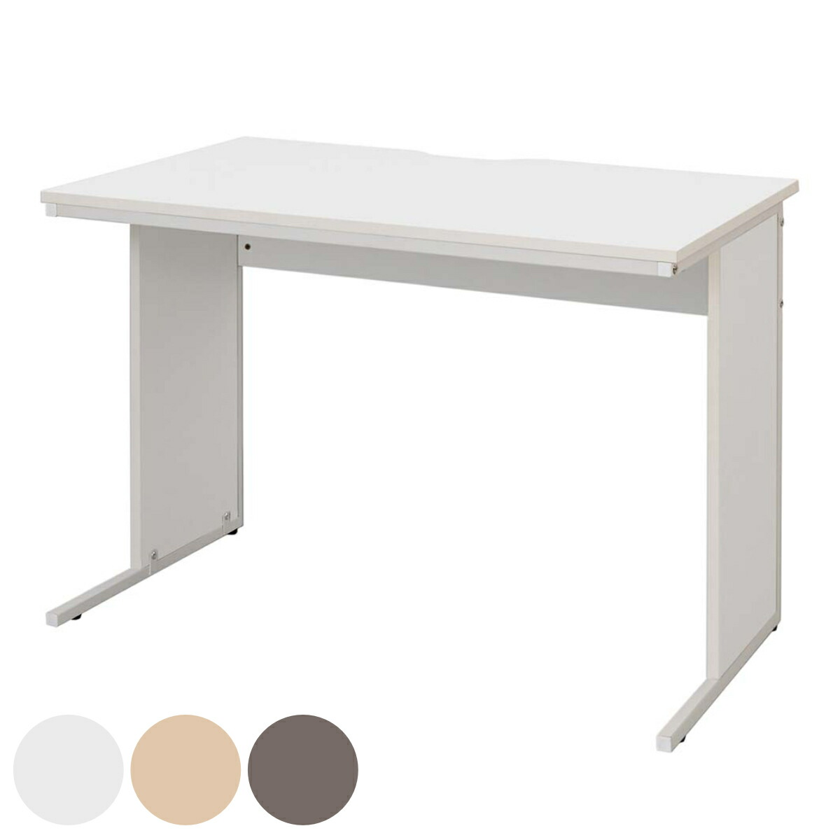 ワークデスク 幅100×奥行60cm メラミン オフィス シンプル （ 法人限定 デスク 事務机 机 パソコンデスク オフィスデスク 木目調 ホワイト 白 省スペース ）【39ショップ】