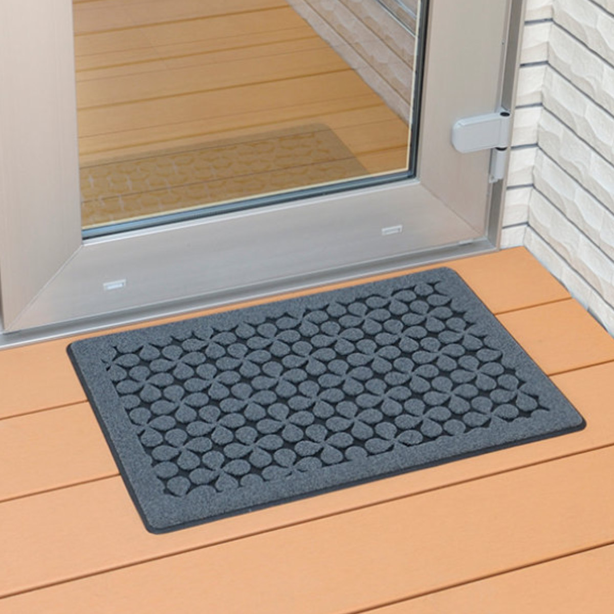 【楽天市場】玄関マット 厚さ8mm 屋外用 クローバー柄 ( 40×60cm 45×75cm 60×90cm 屋外 玄関 マット 洗える ...