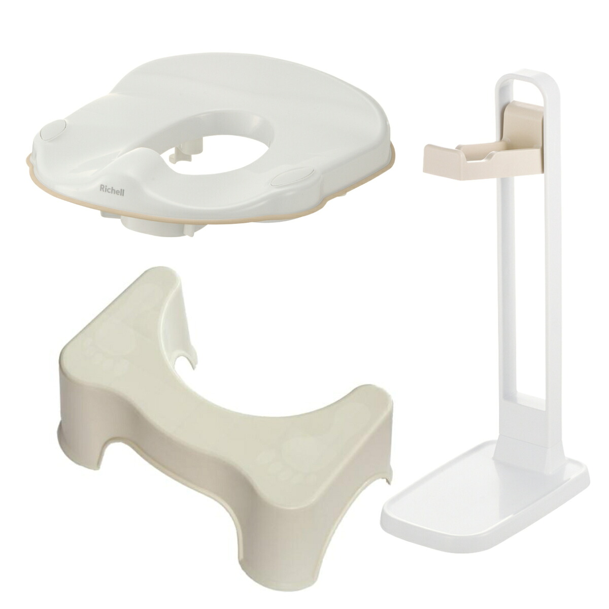 補助便座 補助便座スタンド トイレスムーズステップ S リッチェル 3点セット （ 踏台 トイトレ 補助 便座 トイレトレーニング トイレ 練習 踏み台 子供 子ども用 シンプル ステップ スタンド 収納スタンド コンパクト 省スペース ）【39ショップ】
