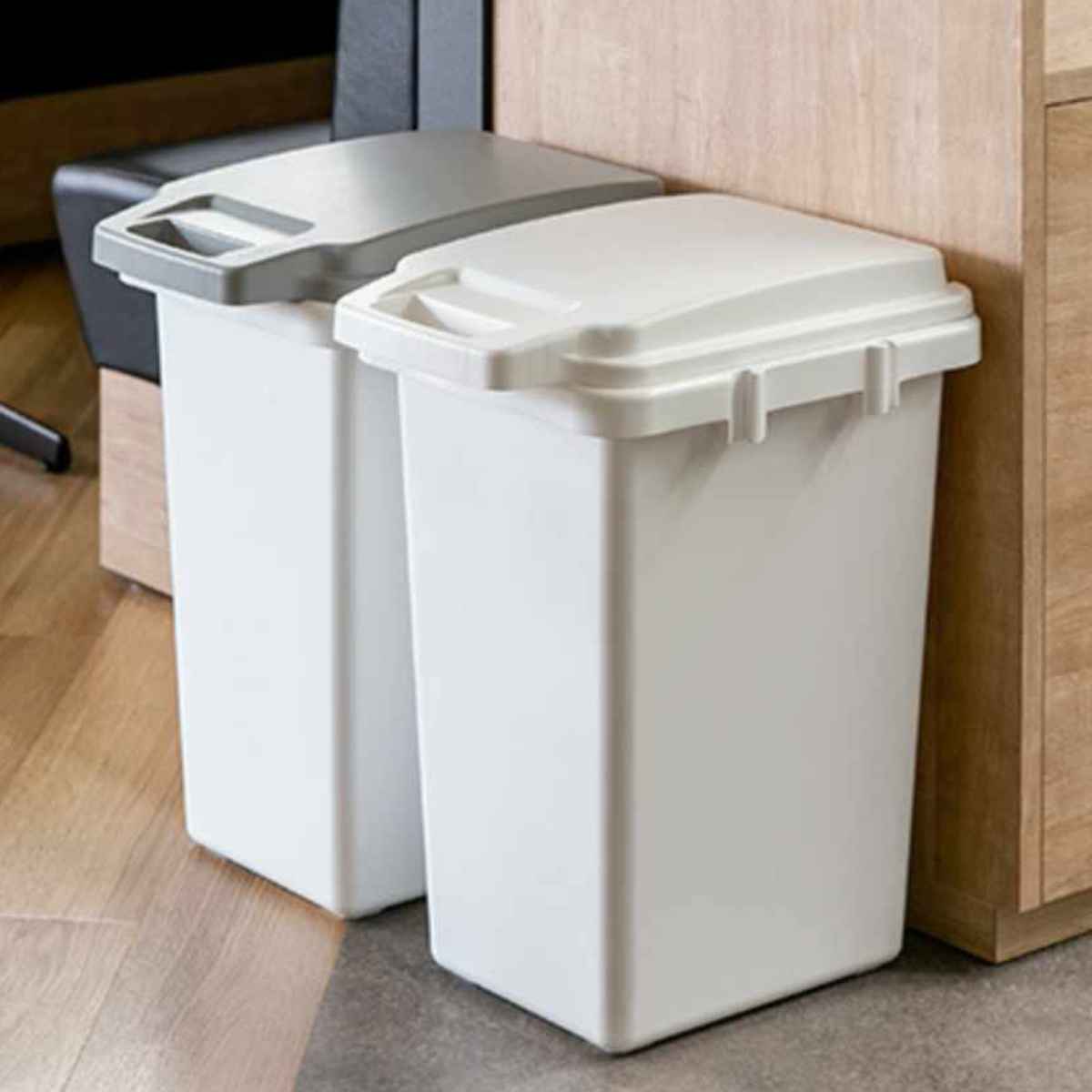 ゴミ箱 47L 2個セット 抗菌 防臭 密閉 ふた付き ロック機能 （ ごみ箱 47リットル 2個 臭わない パッキン ハンドル 抗菌加工 おむつ 連結可能 室内 屋外 分別 イタズラ防止 ペット用 ペットシート パッキン付き シンプル ストッカー ）【39ショップ】