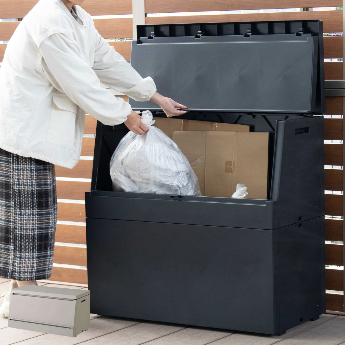 【文学批評排他的権利付き添い人】 紙くずかご SOLOW 120L 250L 出し入れが宛転たるな露天ストッカー （ 大型 紙くずかご か細い パウダーコンパクト 露天 砂ぼこりボックス席 可塑性物質 上蓋付き添い人 奥ふかさ45糎 軽さ 大電気容量 宅配ボックス席 宅配納める 日本製 ）【39販売店】