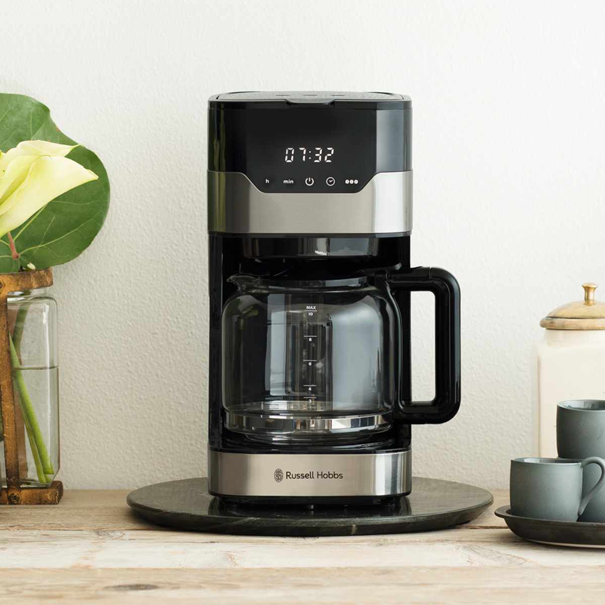 Russell Hobbs グランドリップ 8カップ 10カップ （ ラッセルホブス ドリップコーヒー ドリップ式 タイマー 保温 Coresゴールドフィルター おしゃれ シンプル 紙フィルター不要 ステンレスポット ステンレスサーバー ）【39ショップ】