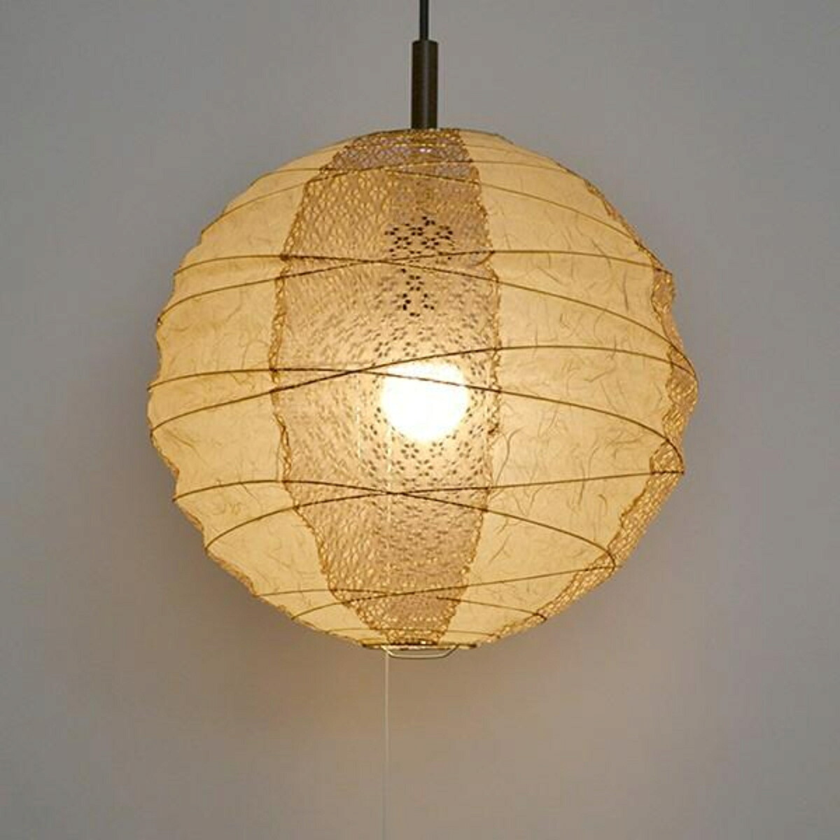 ペンダントライト 2灯 cross 雲龍ベージュ×小梅茶 直径39×高さ37cm 和紙照明 日本製 和風 天井照明 （ 照明 天井 和風照明 丸 吊り下げ ライト 照明器具 2灯式 リビング ダイニング 居間 寝室 和室 洋室 おしゃれ 美濃和紙 和紙 ）【39ショップ】