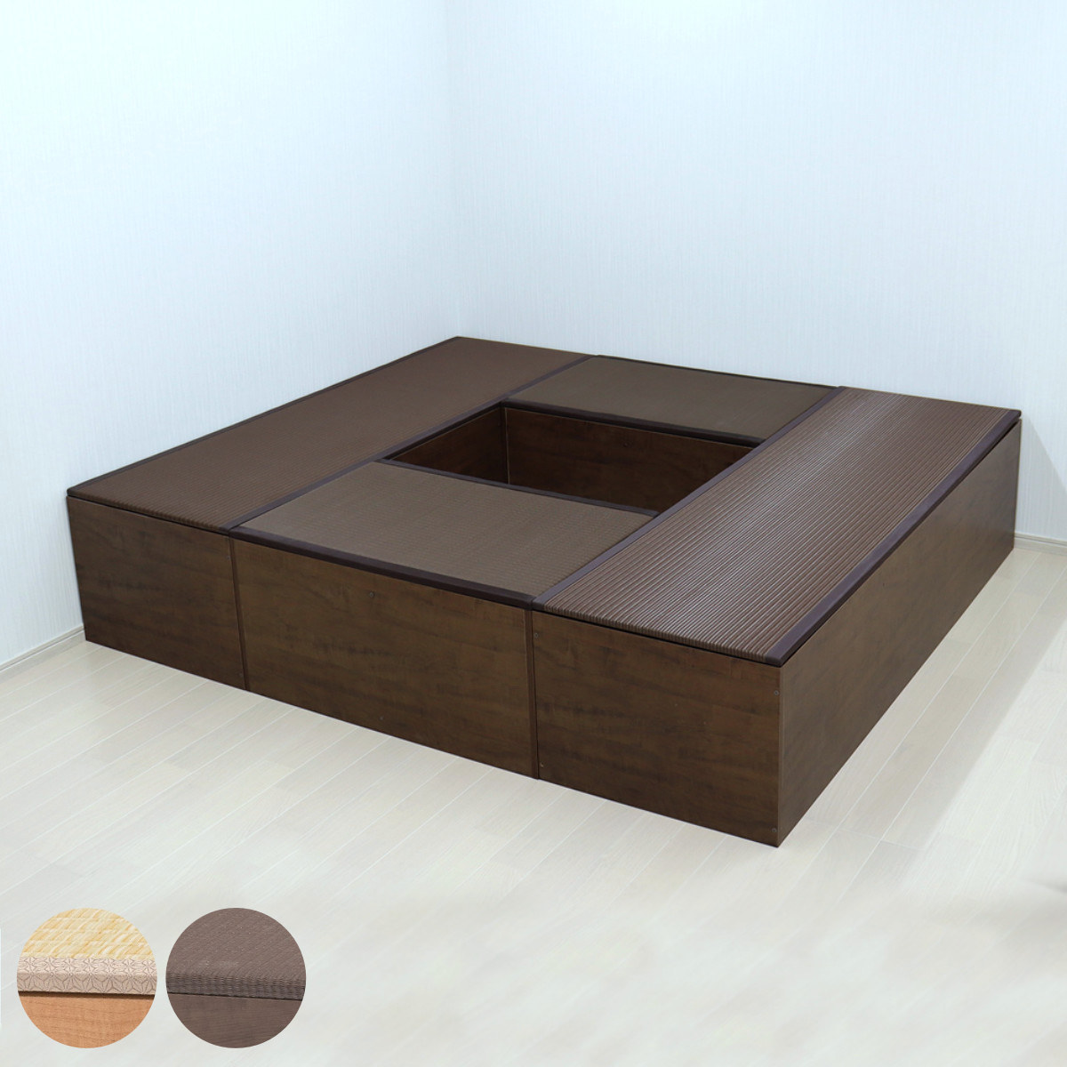 樹脂畳ユニット Bセット ハイタイプ 幅180cm×2 幅90cm×2 収納付ベンチ （ 高さ45cm 畳 小上がり 収納 ベンチ 収納ボックス セット 掘りごたつ 和モダン 和風 シンプル ）【39ショップ】 51,480円