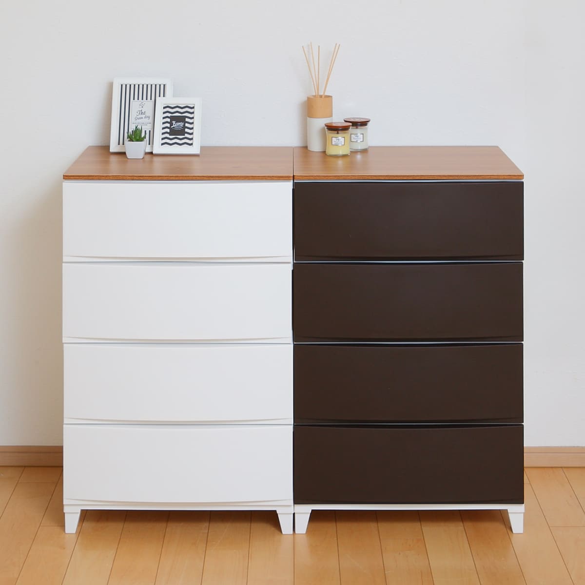 チェスト ルームスシェード木天板 4段 幅54×奥行42×高さ88cm （ 収納ケース 衣装ケース 収納 プラスチック 引き出し リビングチェスト 日本製 脚付き リビング収納 タンス クローゼット ランドリー 洗面所 玄関 おしゃれ 大容量 ）【39ショップ】
